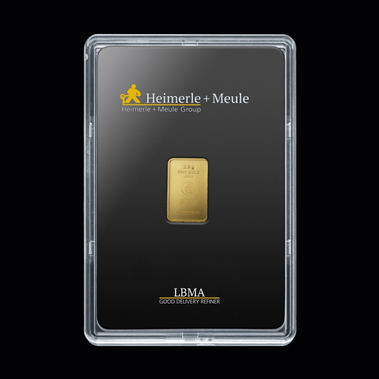 Feingoldbarren 2,5 g, geprägt