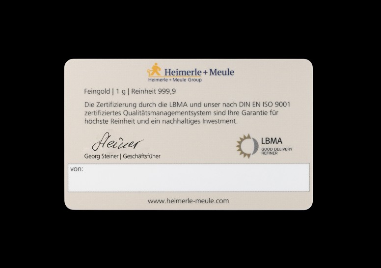 FineCard Zur Geburt 1 x 1,0 g.