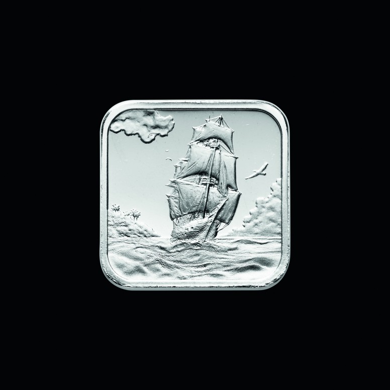 Square coinbars 1/2 Oz Ag 999.9 Asc. Isl. Tube 40 St.